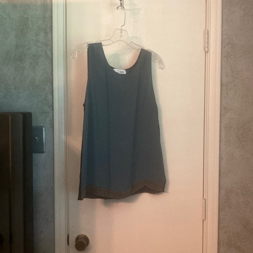 Top with metallic beading